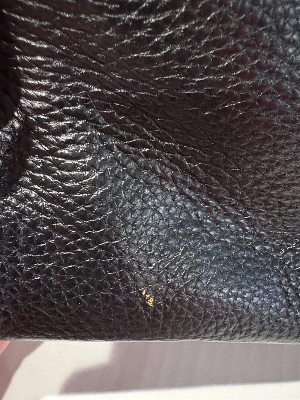 Calvin Klein Black Pebbled Leather Shoulder Bag with Rhinestone Lock